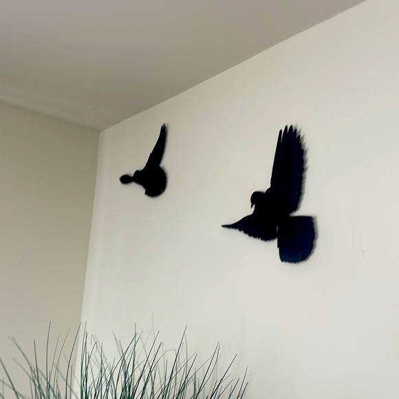 4 black metal flying bird’s silhouette. New in the box. - Picture 2 of 6